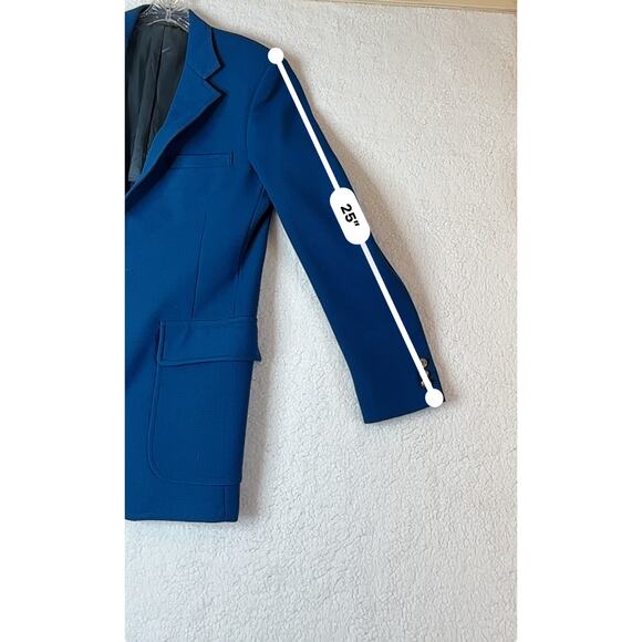 Vintage Hardwick Sport Coat Blazer Size 40L Cobalt Blue Waffle Weave Two Button - Picture 12 of 13